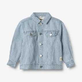 Windproof Closure Suede Wheat x Pernille Teisb?k | Denim jacket Vive - ink stripe