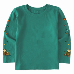 Sporty Layer Quality Comfort Winnie Falling Leaves Long Sleeve Toddler Crusher Tee