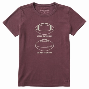 Eye-Catching Women's After Saturday Comes Sunday Short Sleeve Crusher Tee