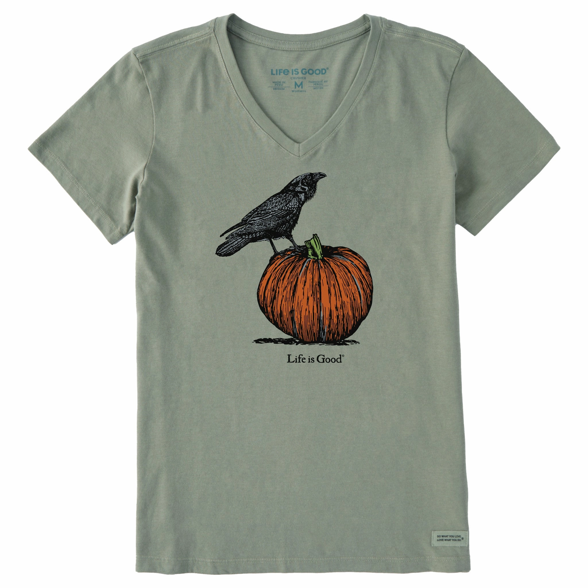 Women's Antique Raven & Pumpkin Short Sleeve Crusher Vee Soft and durable