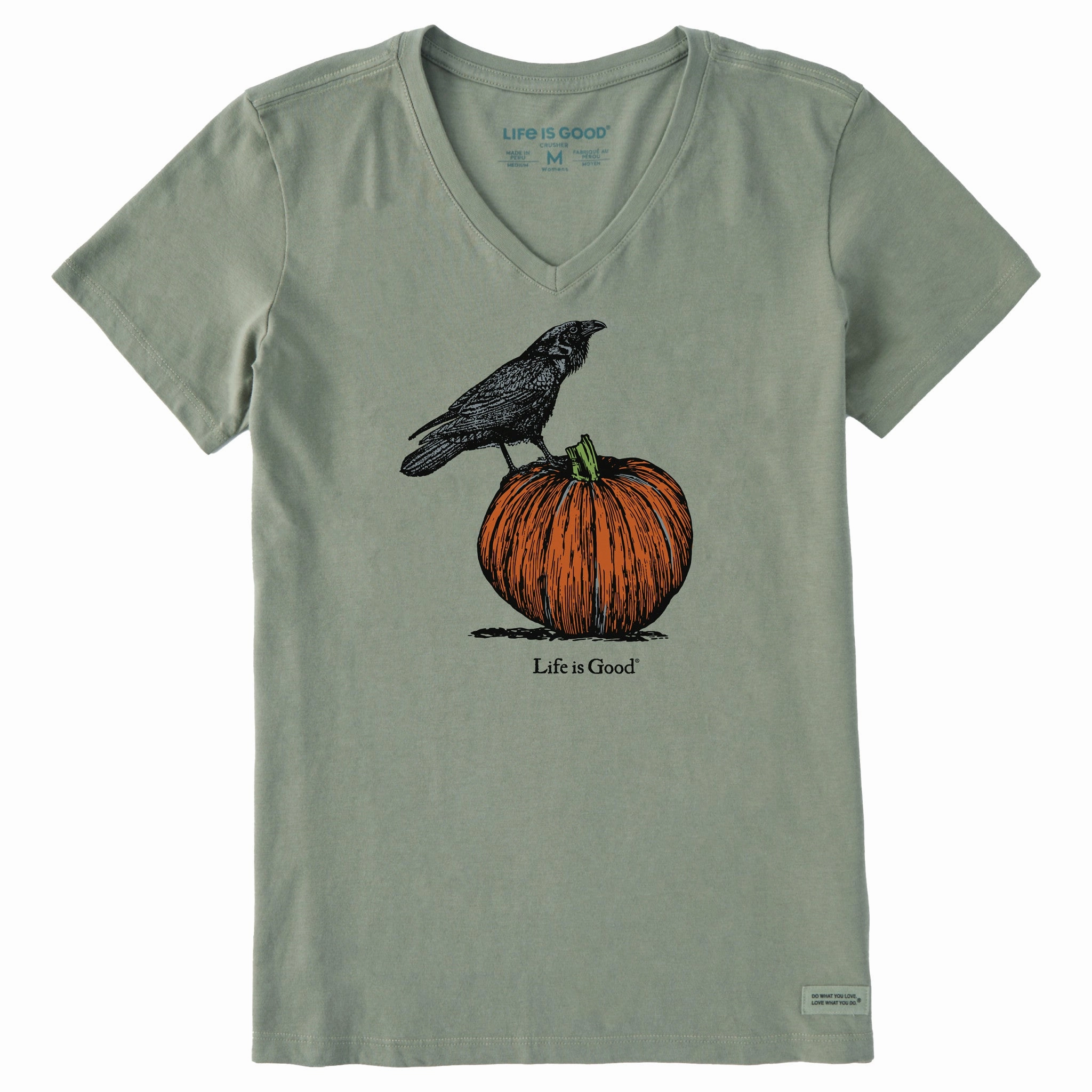Yoga flexibility Women's Antique Raven & Pumpkin Short Sleeve Crusher Vee
