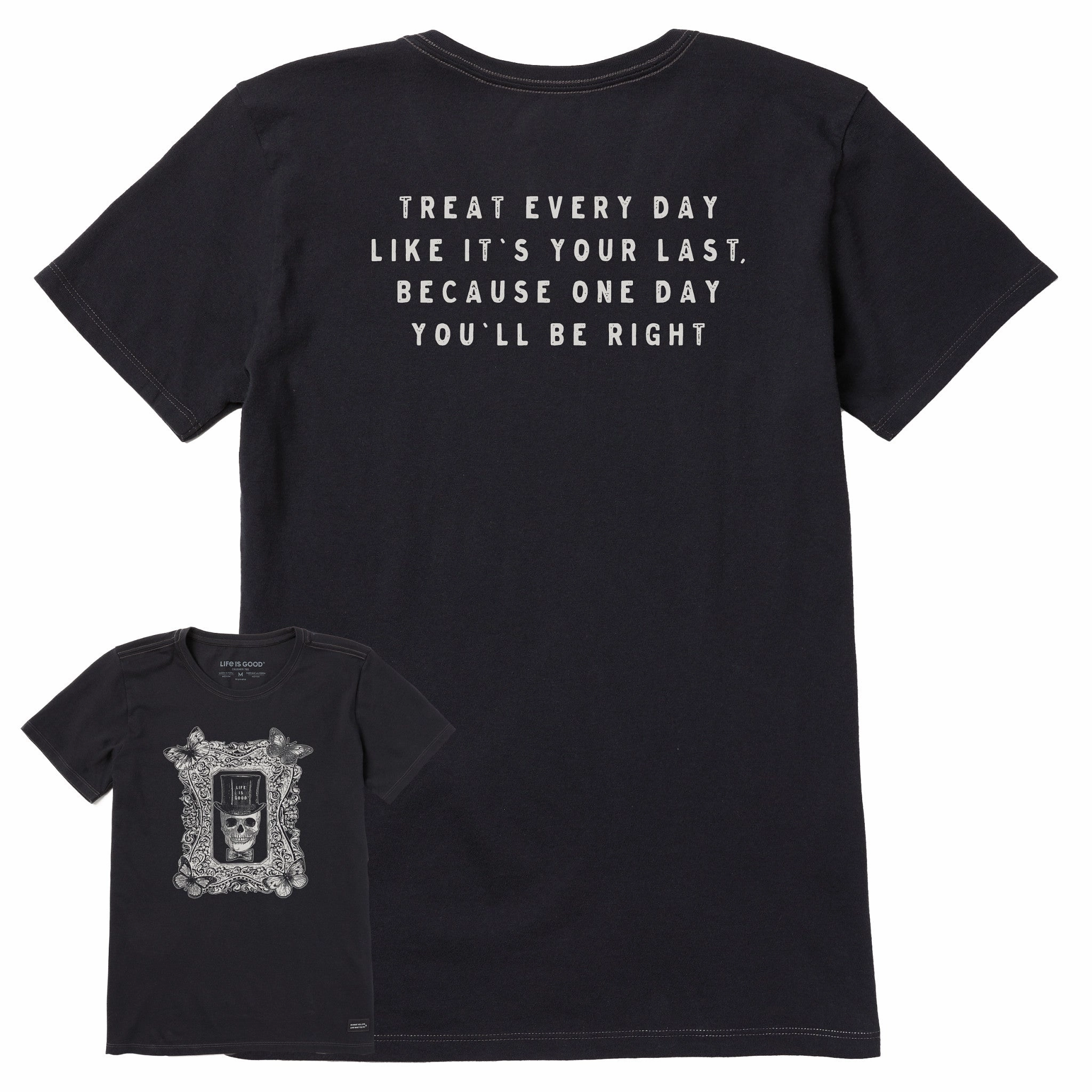 Versatile Trend Simple and Comfortable Women's Antique Treat Every Day Skull Short Sleeve Crusher Tee