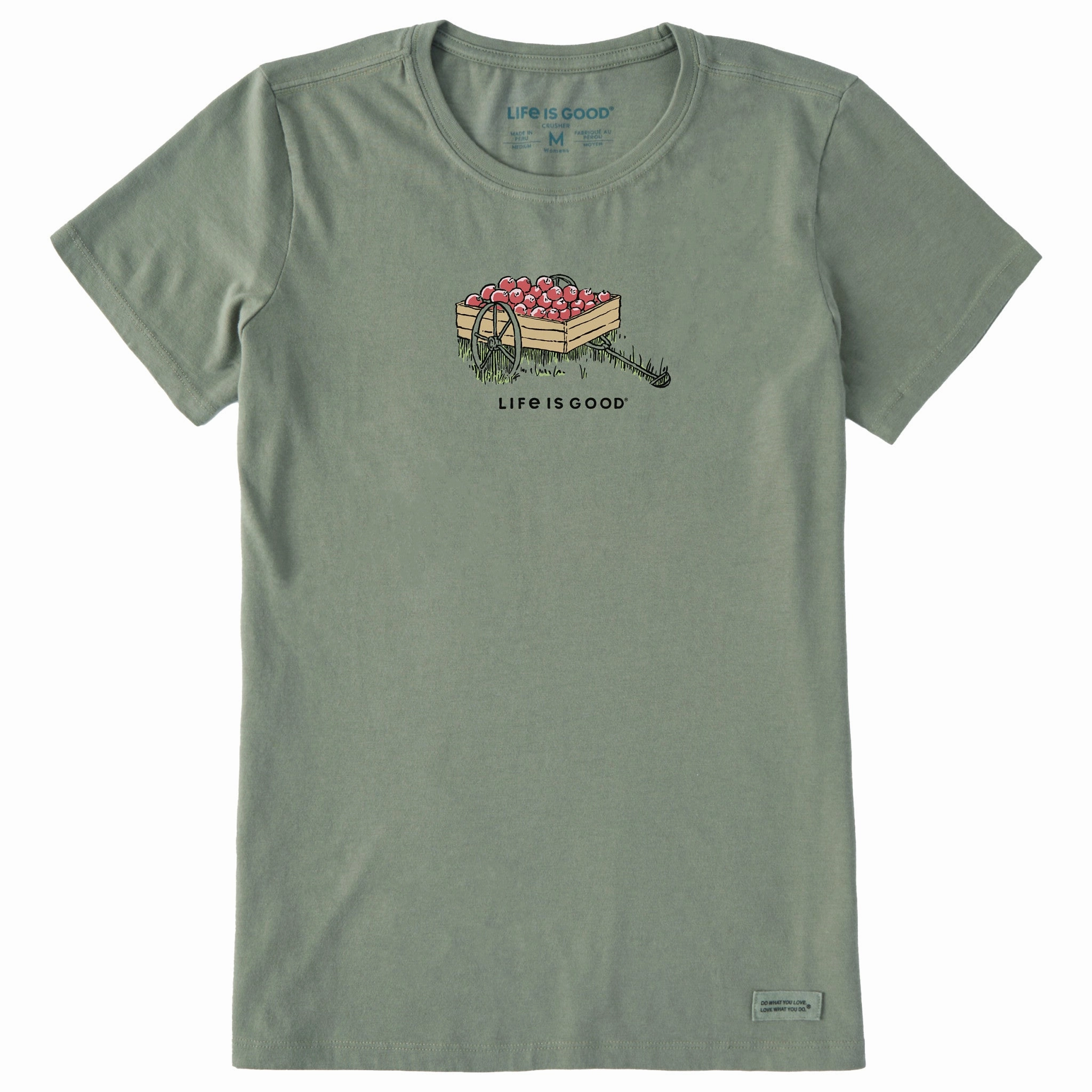 Women's Apple Wagon Short Sleeve Crusher Tee Summer Style LightweightBlend