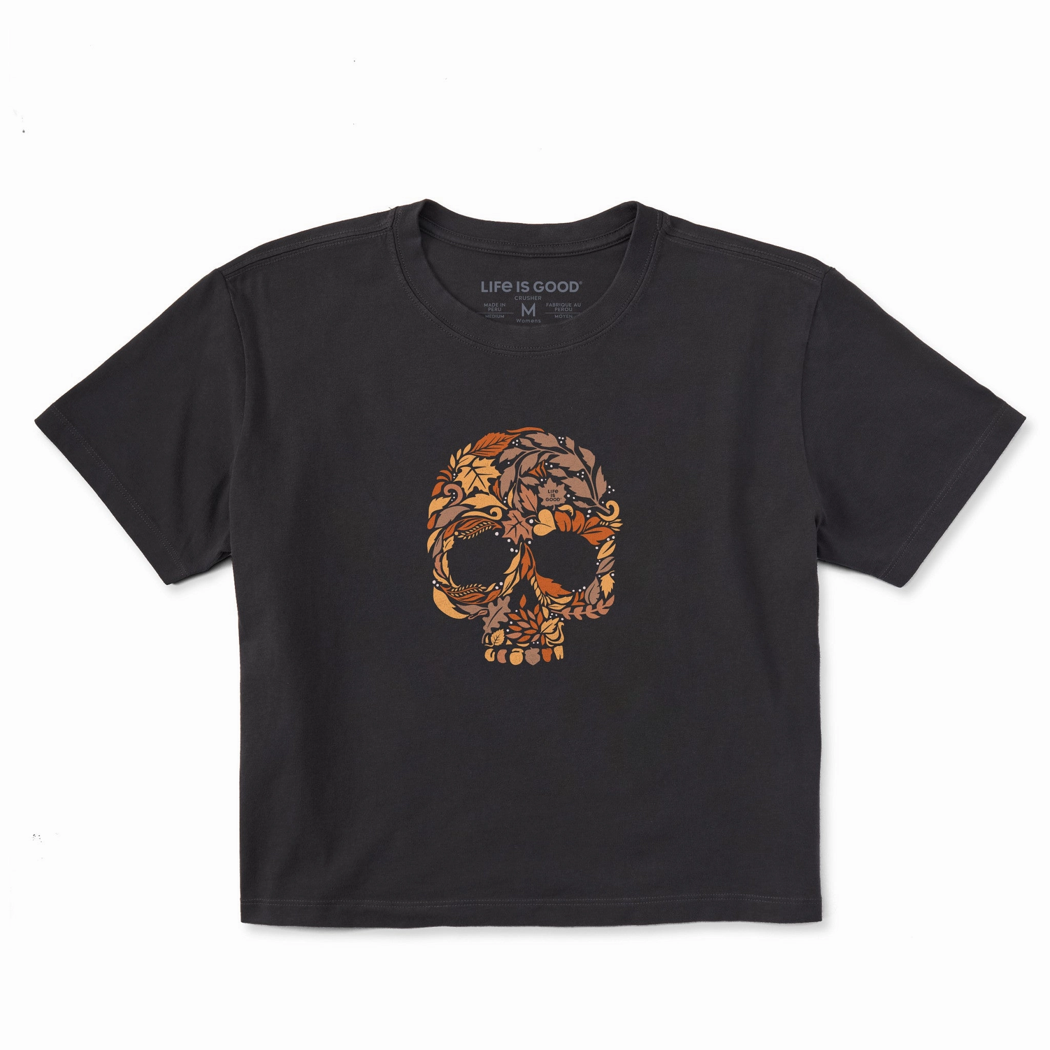 color blocking Fashionable Option Women's Autumn Skull Short Sleeve Crusher Boxy Tee