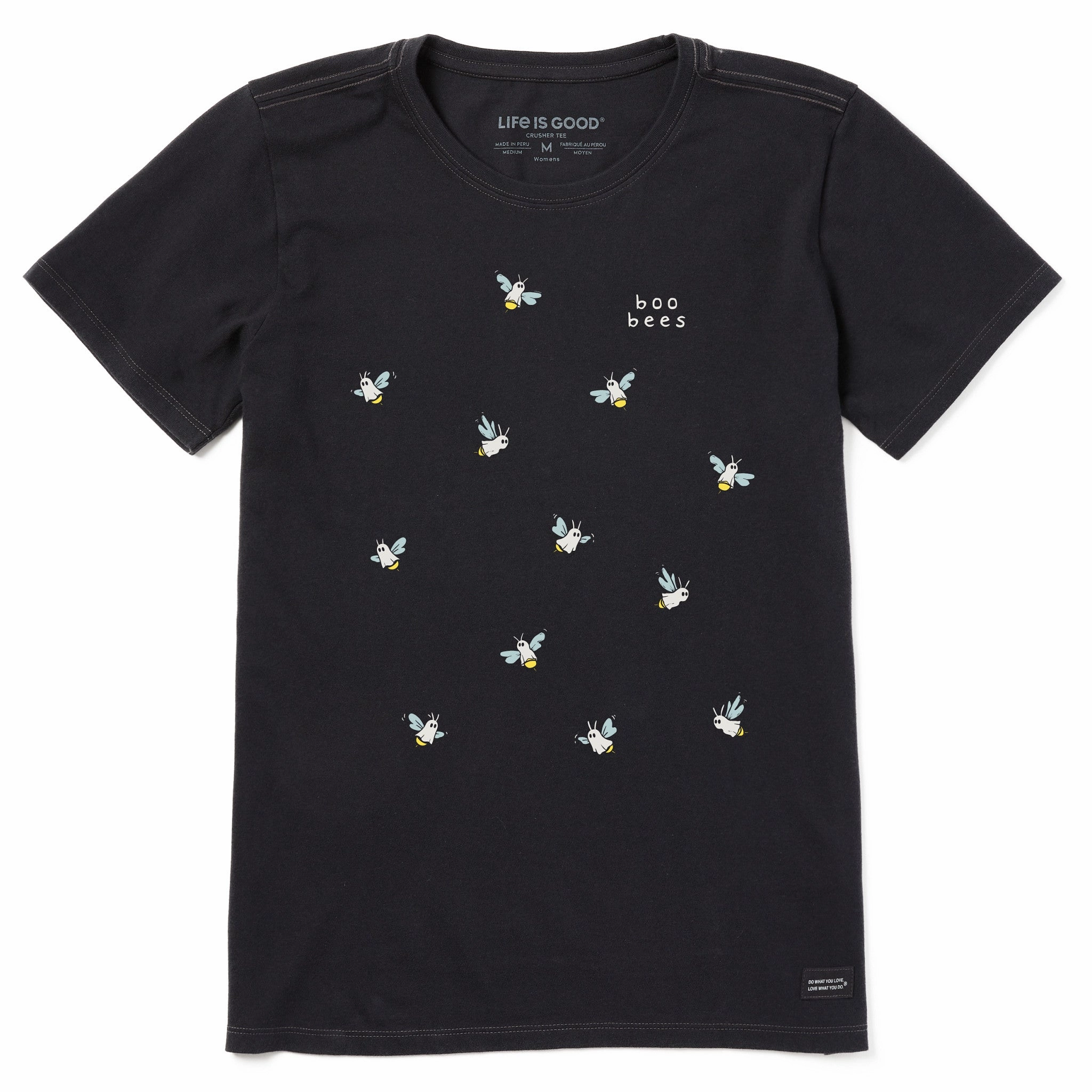 Versatile Design Women's Boo Bees Scatter Short Sleeve Crusher Tee