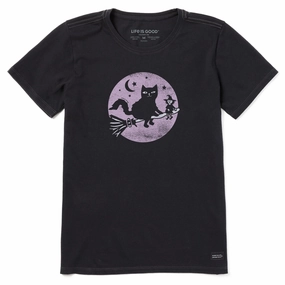Luxury exclusivity Gym clothing Women's Cat and Tiny Witch Short Sleeve Tee