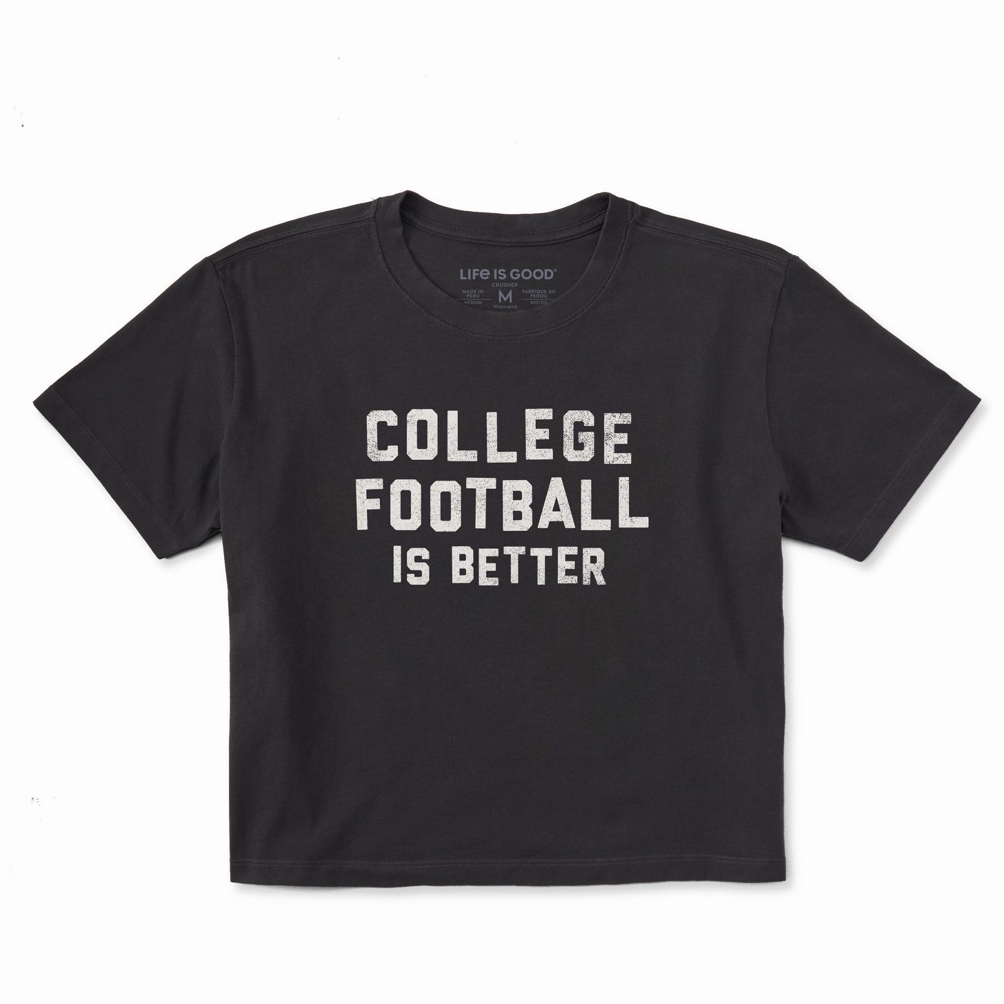 Garment Dyed Women's College Football is Better Short Sleeve Crusher Boxy Tee