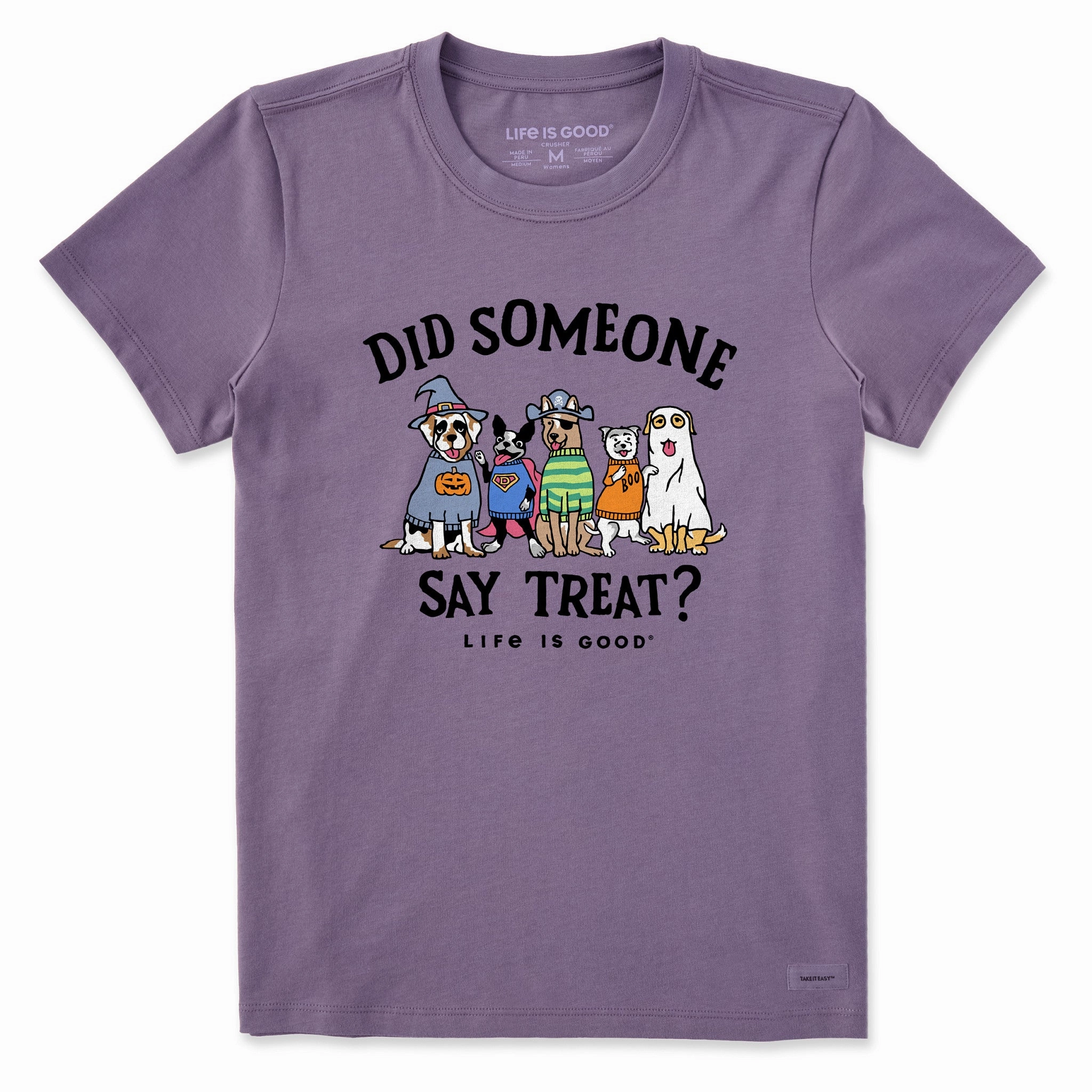 Women's Did Someone Say Treat? Short Sleeve Crusher Tee Reinforced Shoulder Adjustable Hem