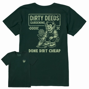 Lightweight Comfort fade resistant color Women's Dirty Deeds Gardening Short Sleeve Crusher Tee