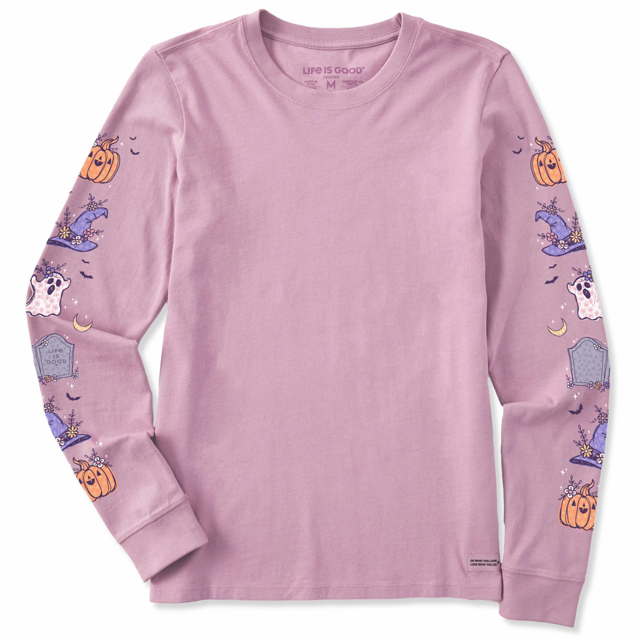 Everyday Chic Women's Doodle Halloween Long Sleeve Crusher Tee