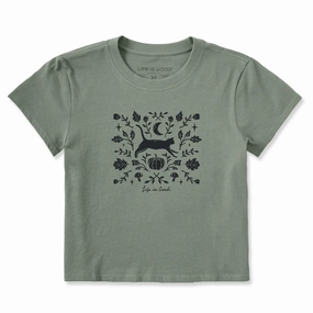 Women's Fall Foliage Cat Crusher-LITE Shrunken Tee Perfect for Workouts