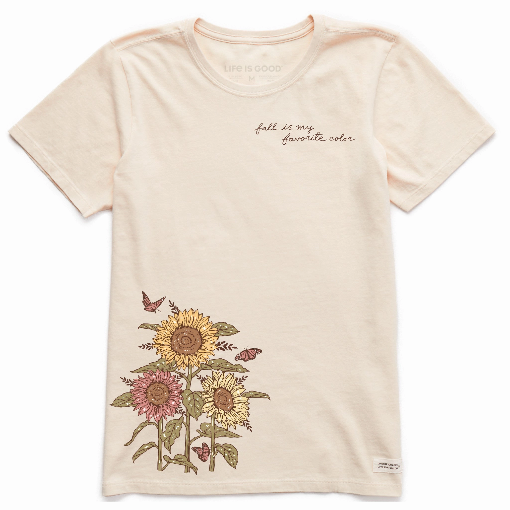 Flexible Shoulder Seams Women's Fall is my Favorite Sunflower Short Sleeve Crusher Tee