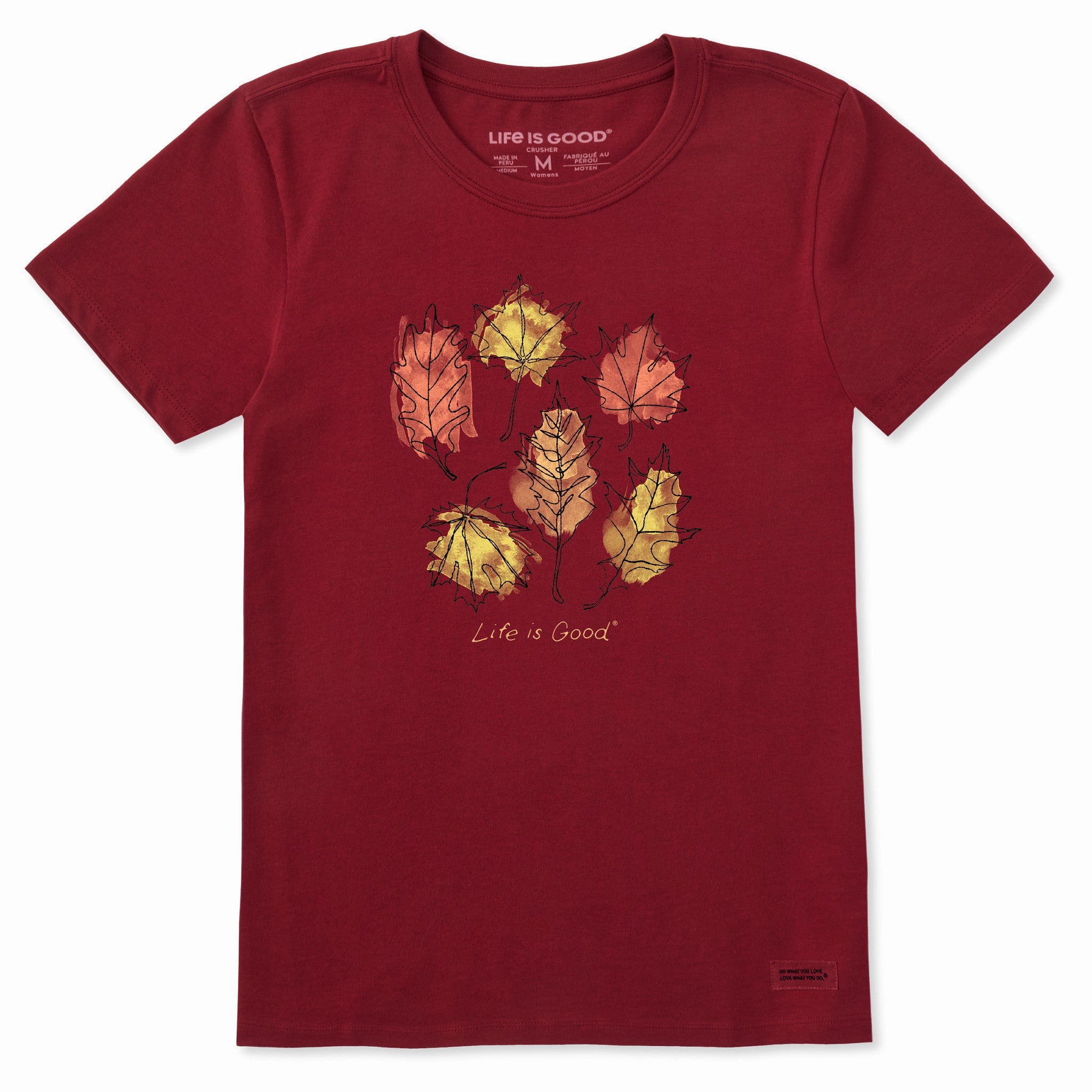 Women's Fall Leaves change Short Sleeve Crusher Tee All-Purpose Wear Smooth Finish