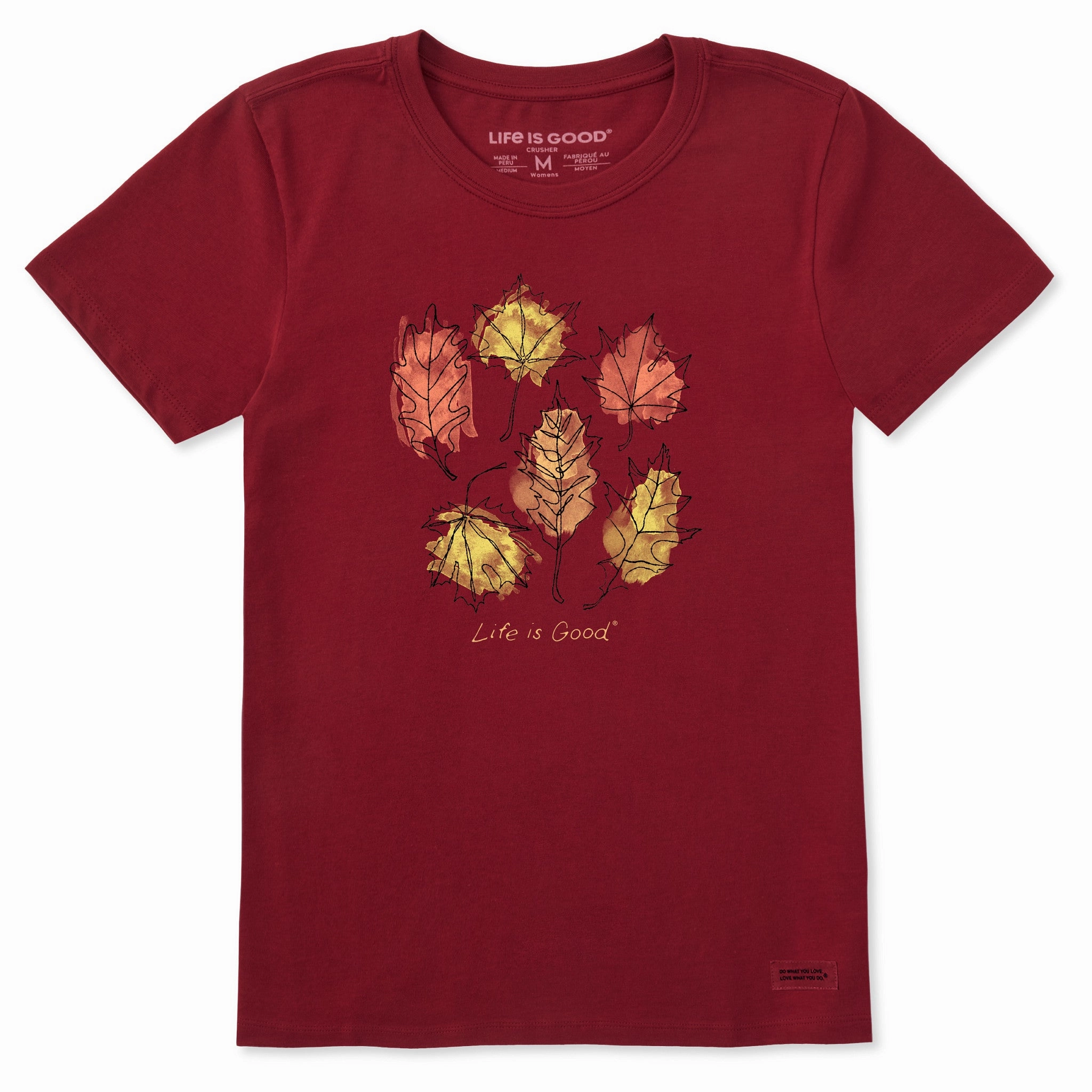 Women's Fall Leaves change Short Sleeve Crusher Tee Comfortable Active Wear