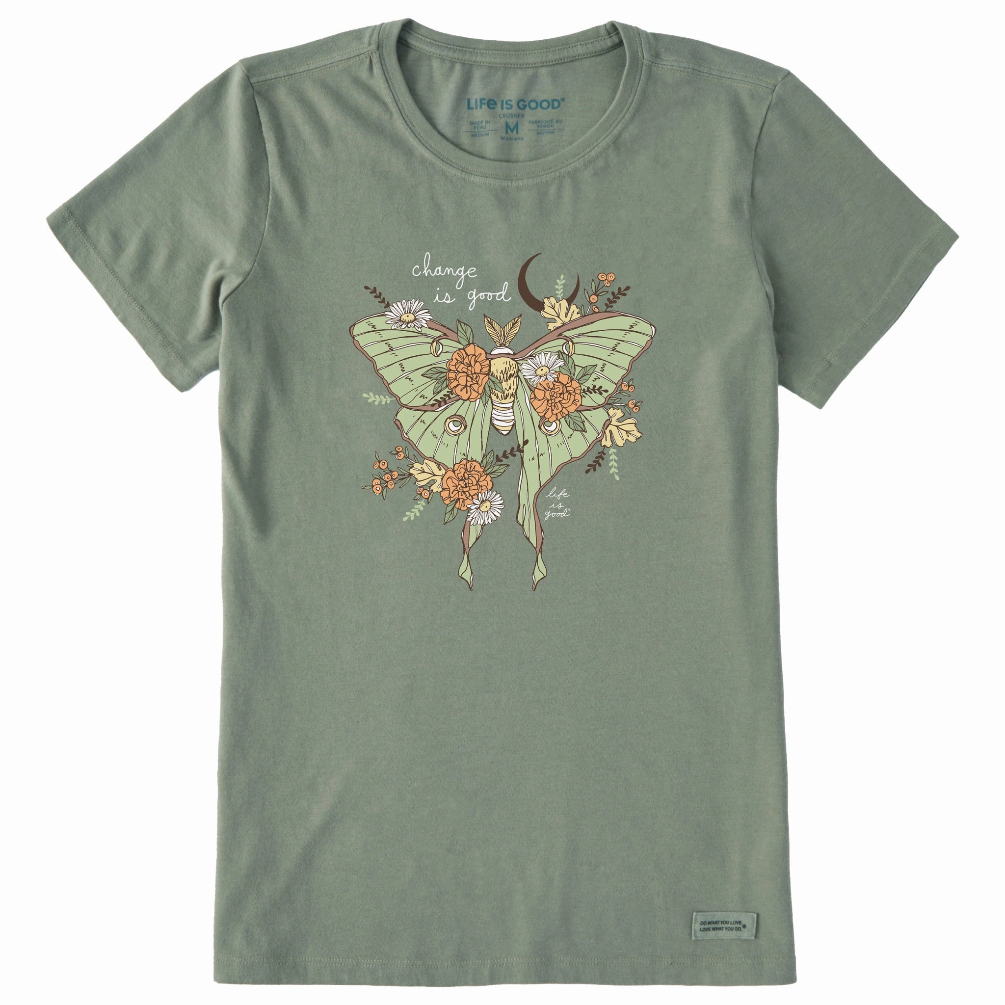 Minimalist Wear Women's Fall Luna Moth Short Sleeve Crusher Tee