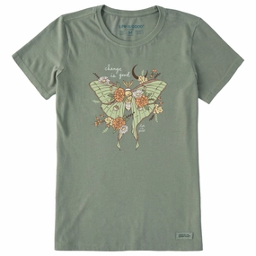 Minimalist Wear Women's Fall Luna Moth Short Sleeve Crusher Tee