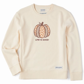 Fresh and Cool Stretch Waist Women's Fall Pattern Pumpkin Simply True Fleece Crew