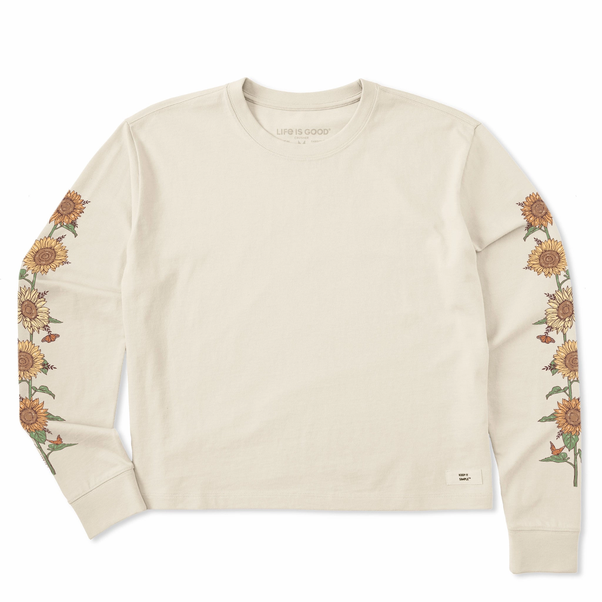 Women's Fall Sunflowers Long Sleeve Crusher Boxy Tee Fashionable Ease