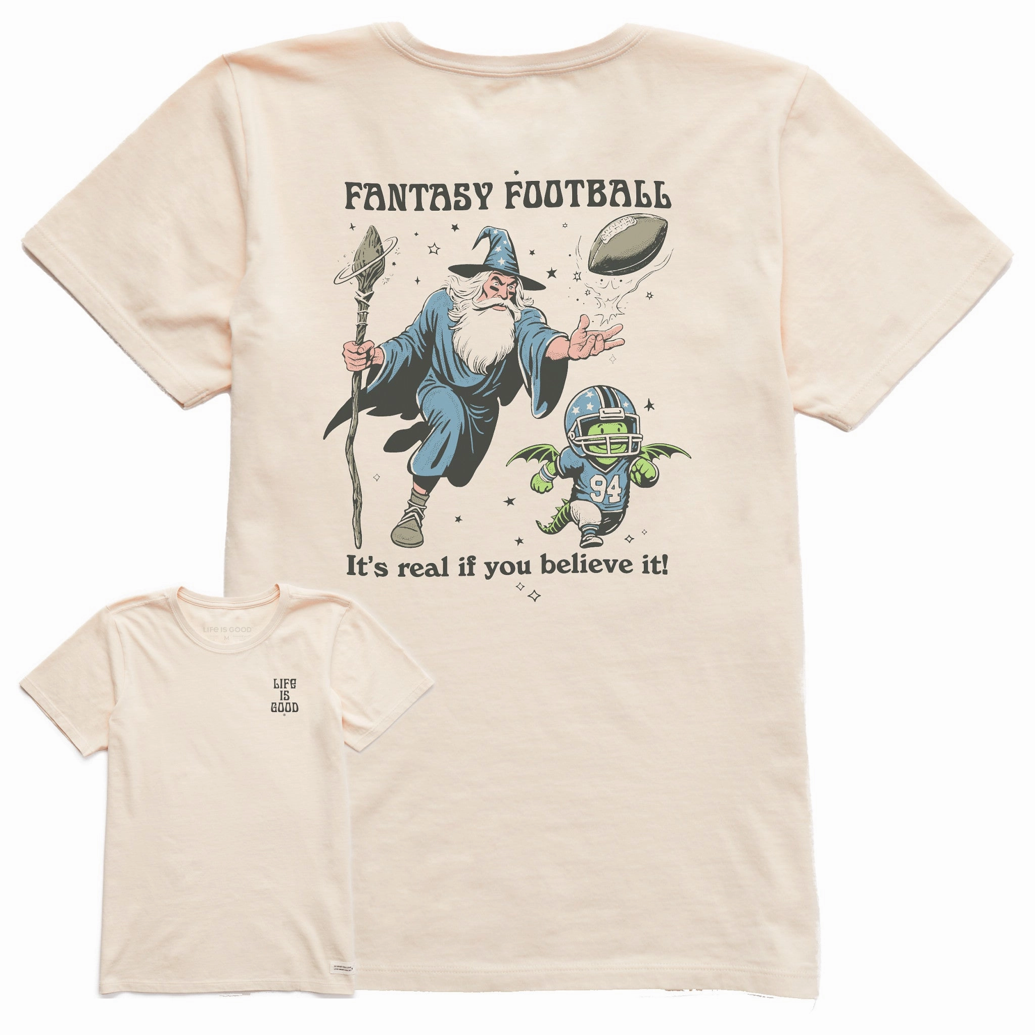 Women's Fantasy Football Short Sleeve Crusher Tee Subtle Embroidery