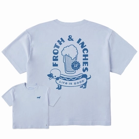 Women's Froth and Inches Short Sleeve Crusher Boxy Tee AntiStaticLining Trendy Comfort Wear