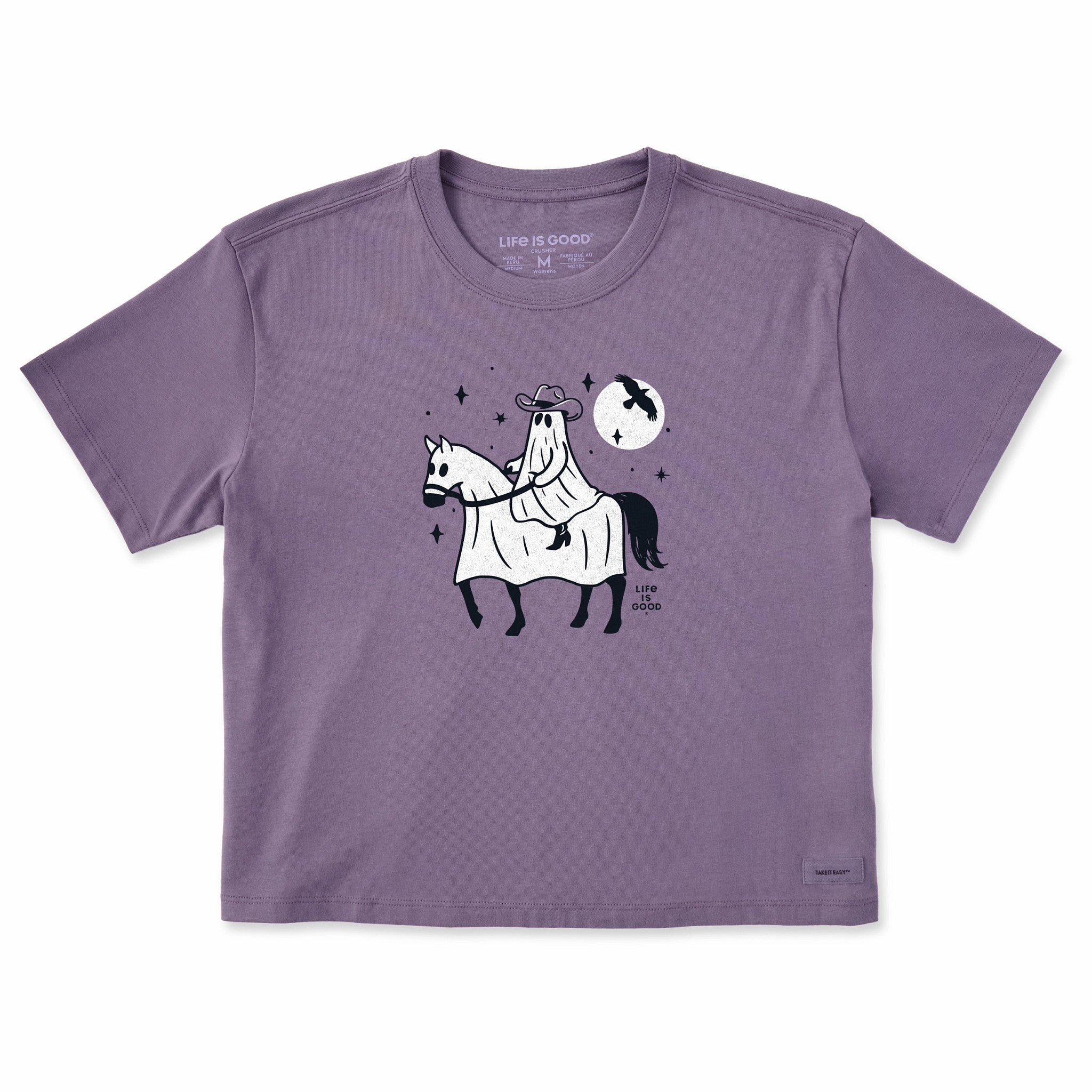 Women's Ghost Cowboy Short Sleeve Crusher Boxy Tee Versatile Comfort Style