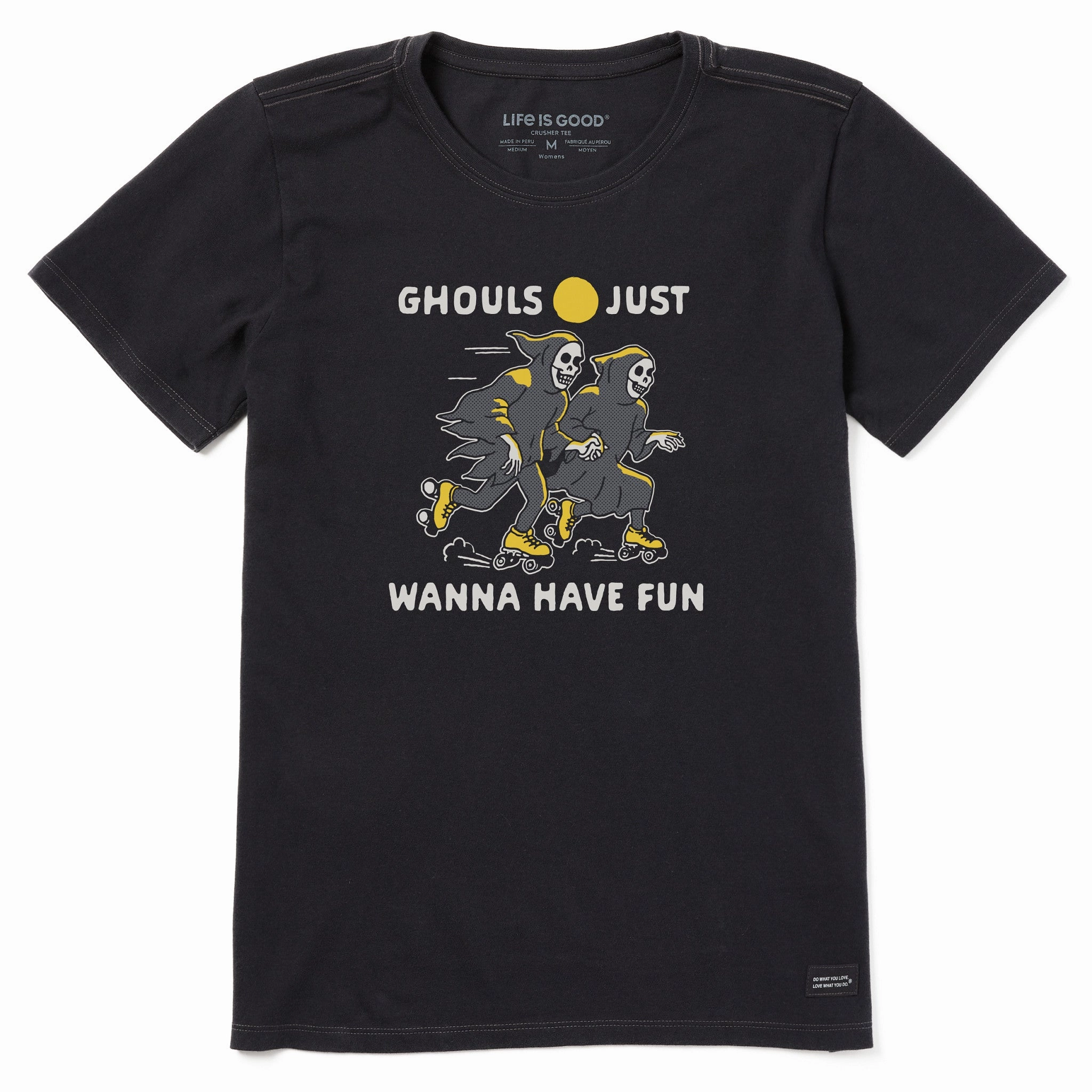 Women's Ghouls Just Wanna Have Fun Roller Skates Short Sleeve Tee Breathable Active Wear