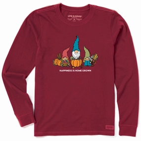 Midweight Knit Women's Gnome Home Grown Long Sleeve Crusher Tee