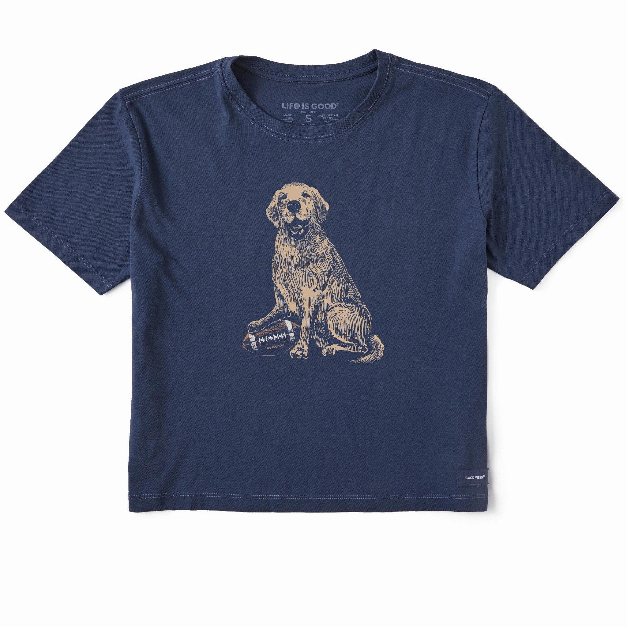 Comfortable Layer Perfectly Fit Women's Golden Football Short Sleeve Crusher Boxy Tee