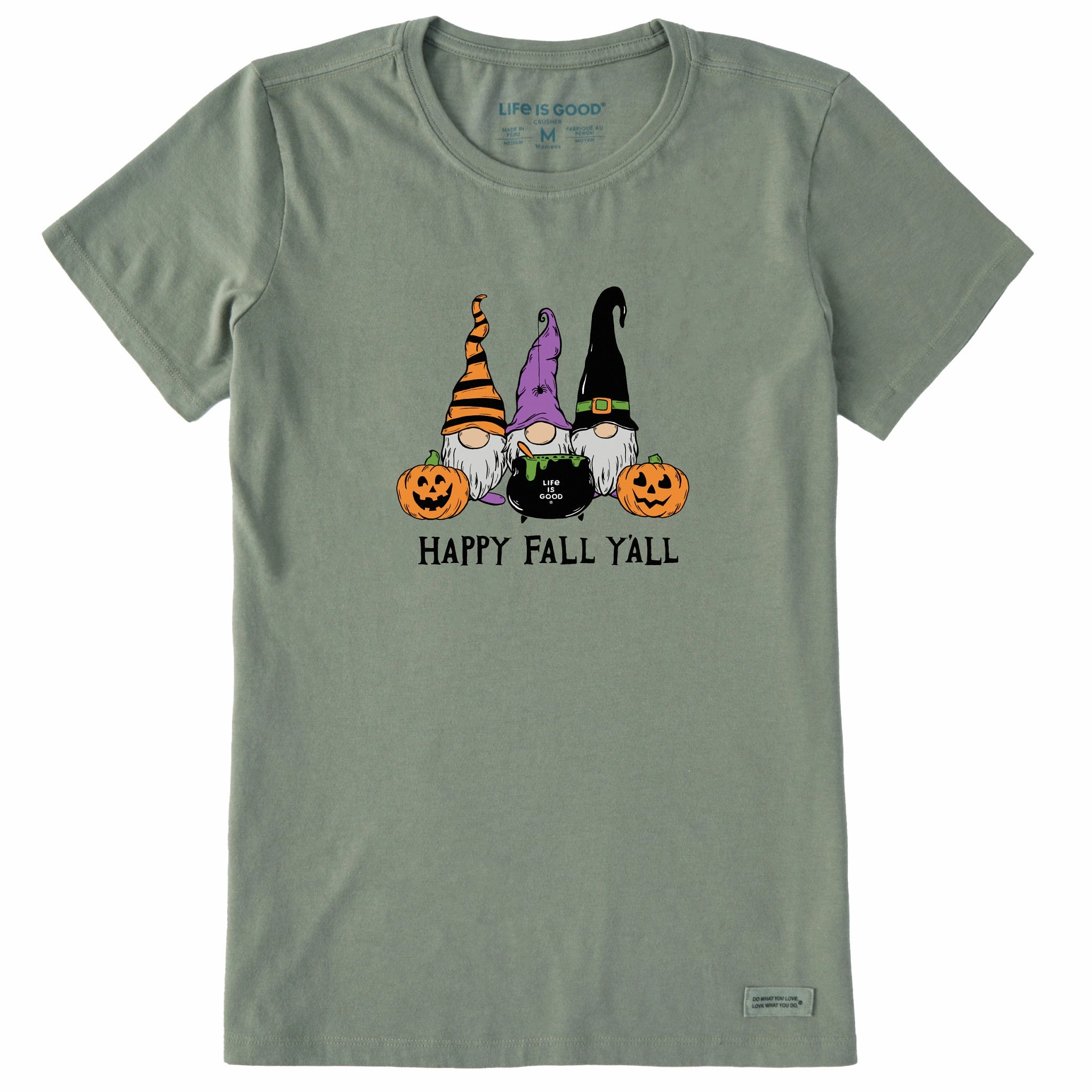 Women's Happy Fall Y'all Short Sleeve Crusher Tee Breathable Waist Heathered Texture