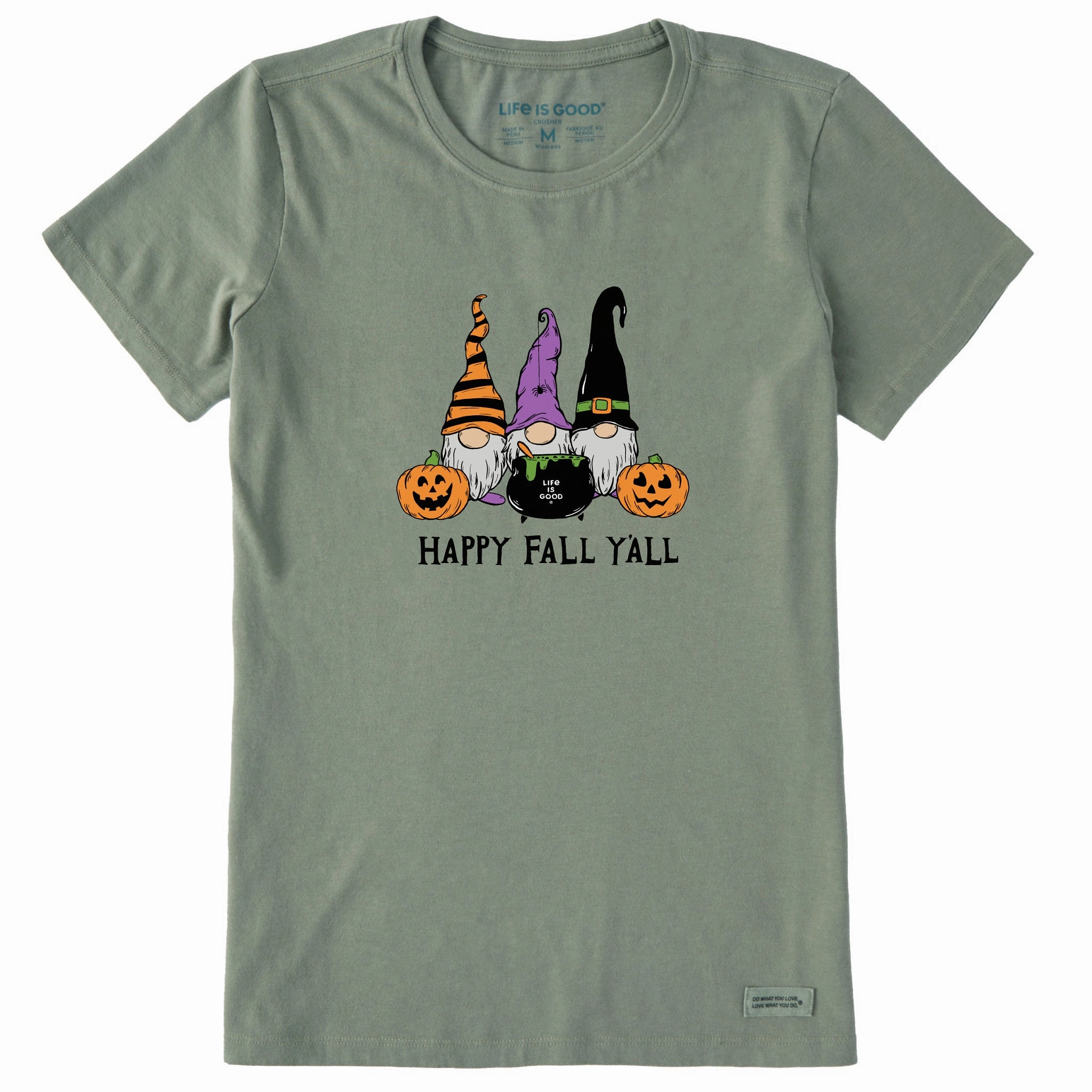 Sporty Flex cotton material Women's Happy Fall Y'all Short Sleeve Crusher Tee