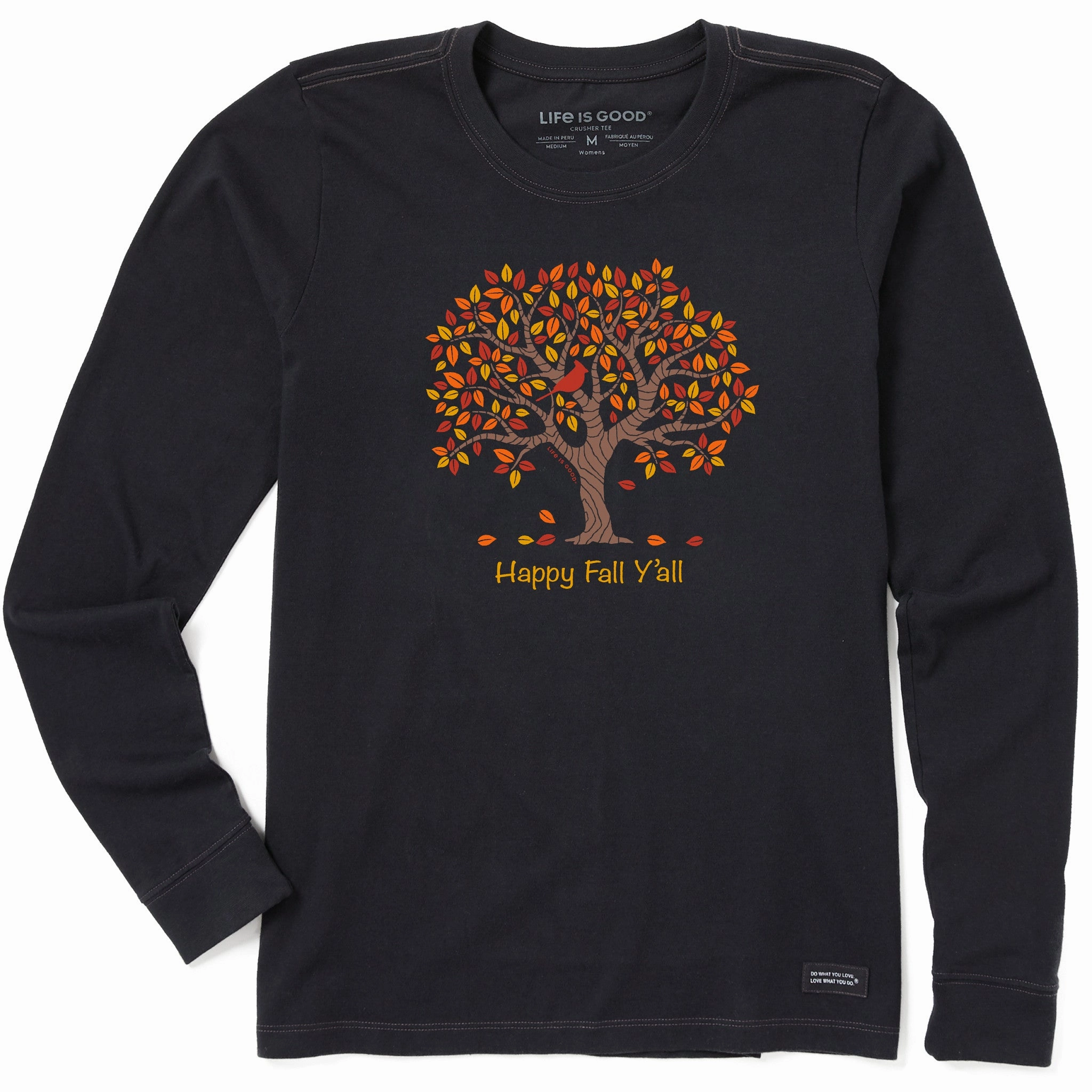 Everyday Fashion Look Effortless Layer Women's Happy Fall Y'All Tree Long Sleeve Crusher Tee