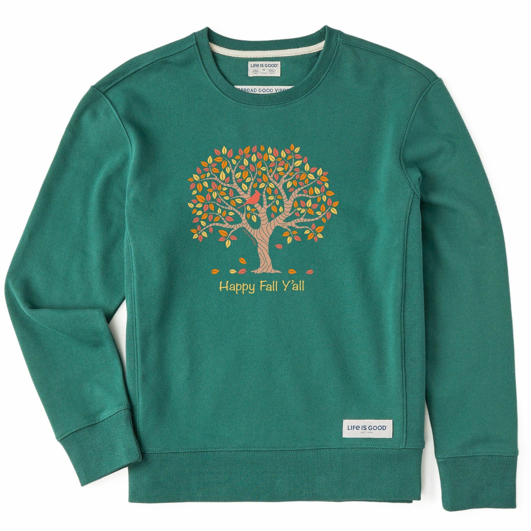 Street Casual Women's Happy Fall Y'All Tree Simply True Fleece Crew