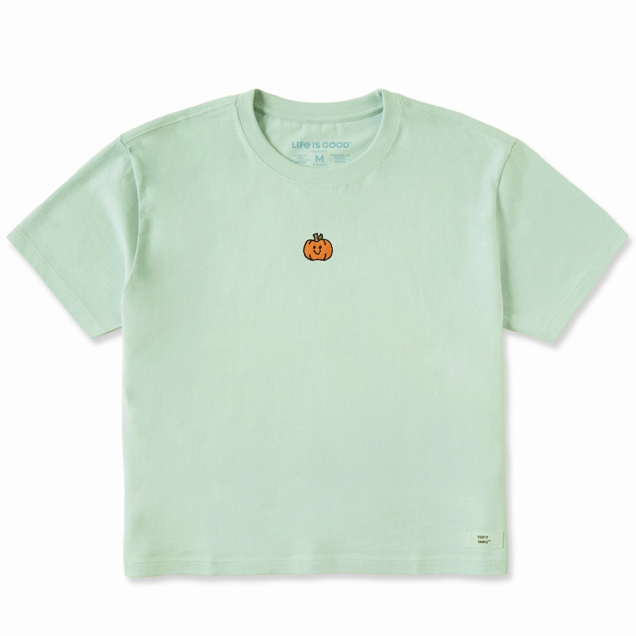 Women's Happy Little Pumpkin Short Sleeve Crusher Boxy Tee short sleeved Flexible Fit Design