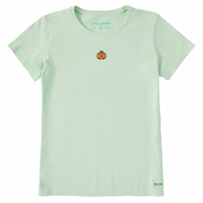 Fun and Playful Fashion-Forward Women's Happy Little Pumpkin Short Sleeve Crusher Tee