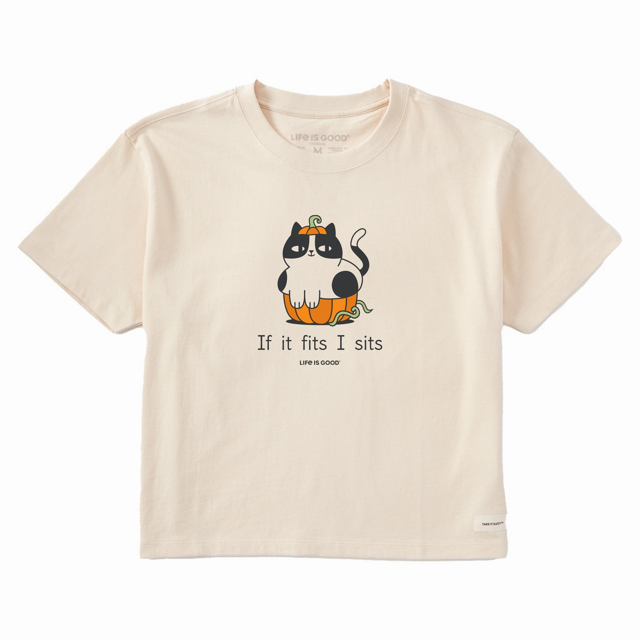 budget-friendly Reinforced Collar Women's If it fits I sits Short Sleeve Crusher Boxy Tee