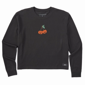 Reinforced Shoulder Women's Jack O Cherries Long Sleeve Crusher Boxy Tee