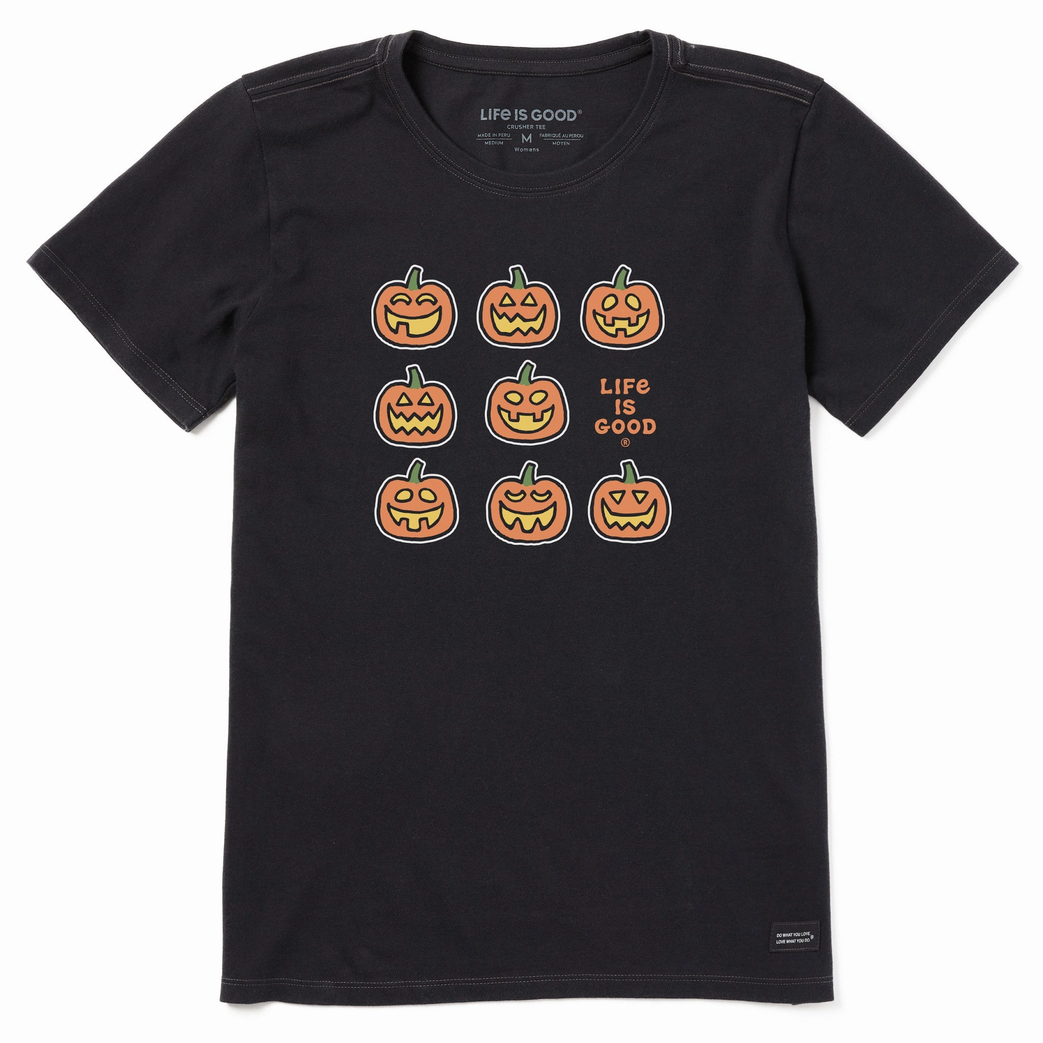Trendy Comfort Wear Women's Jack-o-Lantern Grid Short Sleeve Crusher Tee