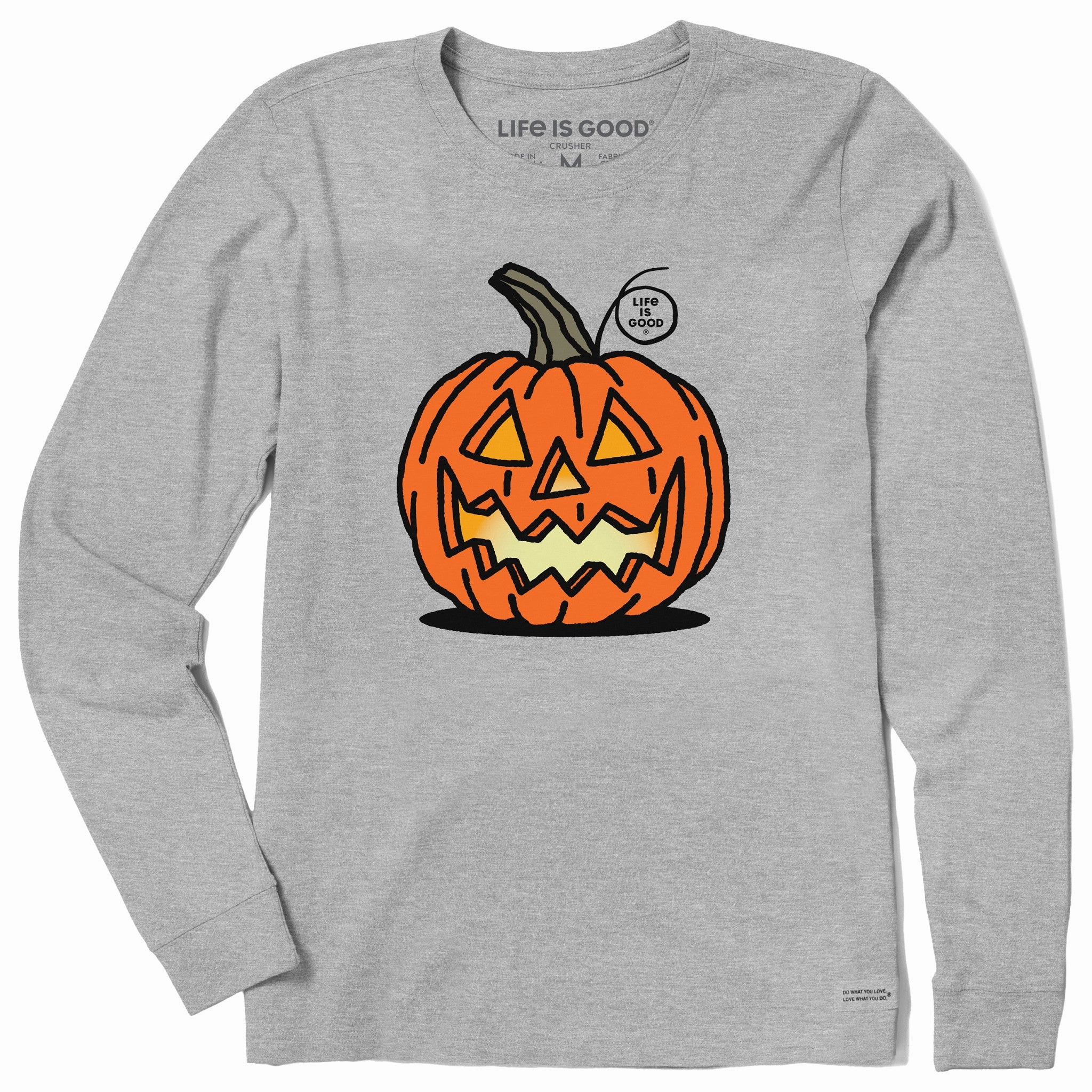 Slim Fit Design Essential Wardrobe Women's Jack O'Lantern Long Sleeve Crusher Tee