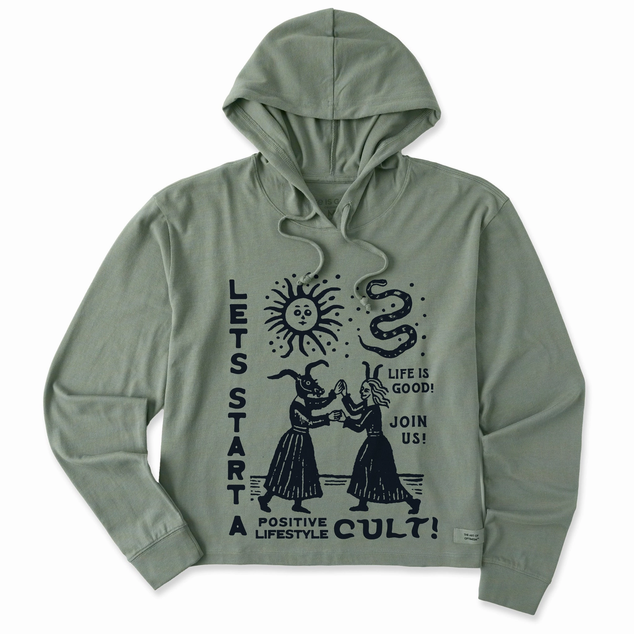 Women's Let's Start a Cult Crusher Boxy Hoodie Stretch Comfort