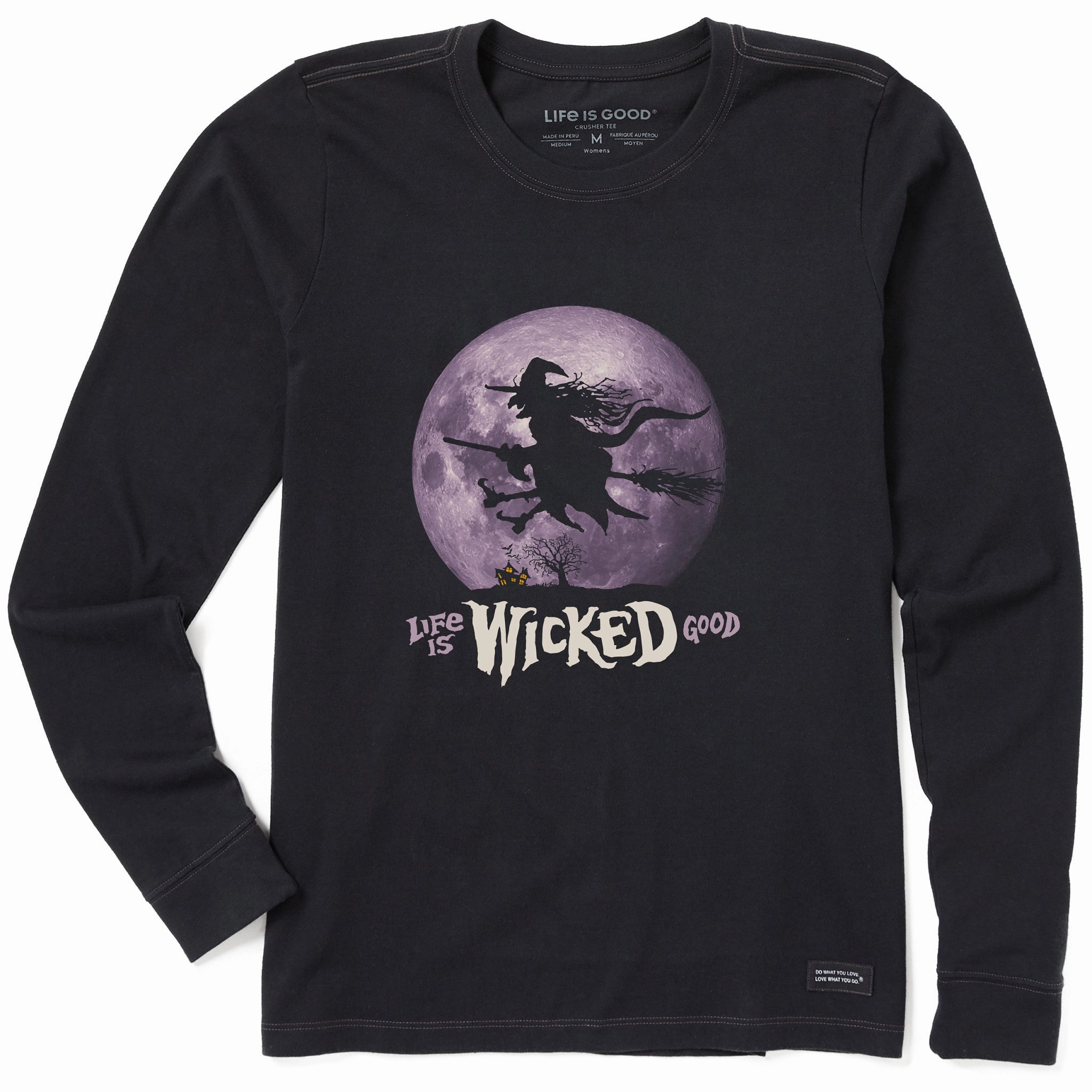 Sleek Fit Chic Outfit Women's Life is Wicked Good Witch Long Sleeve Crusher Tee