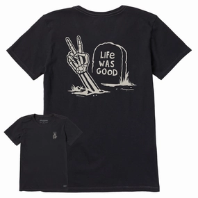 Women's Life Was Good Peace Out Short Sleeve Crusher Tee Easy Wear Option