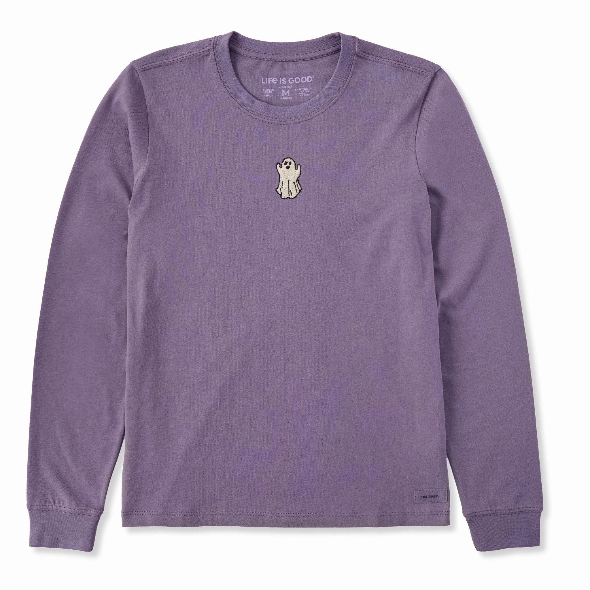 Women's Lil Ghost Long Sleeve Crusher Tee Comfy Choice OdorResistant