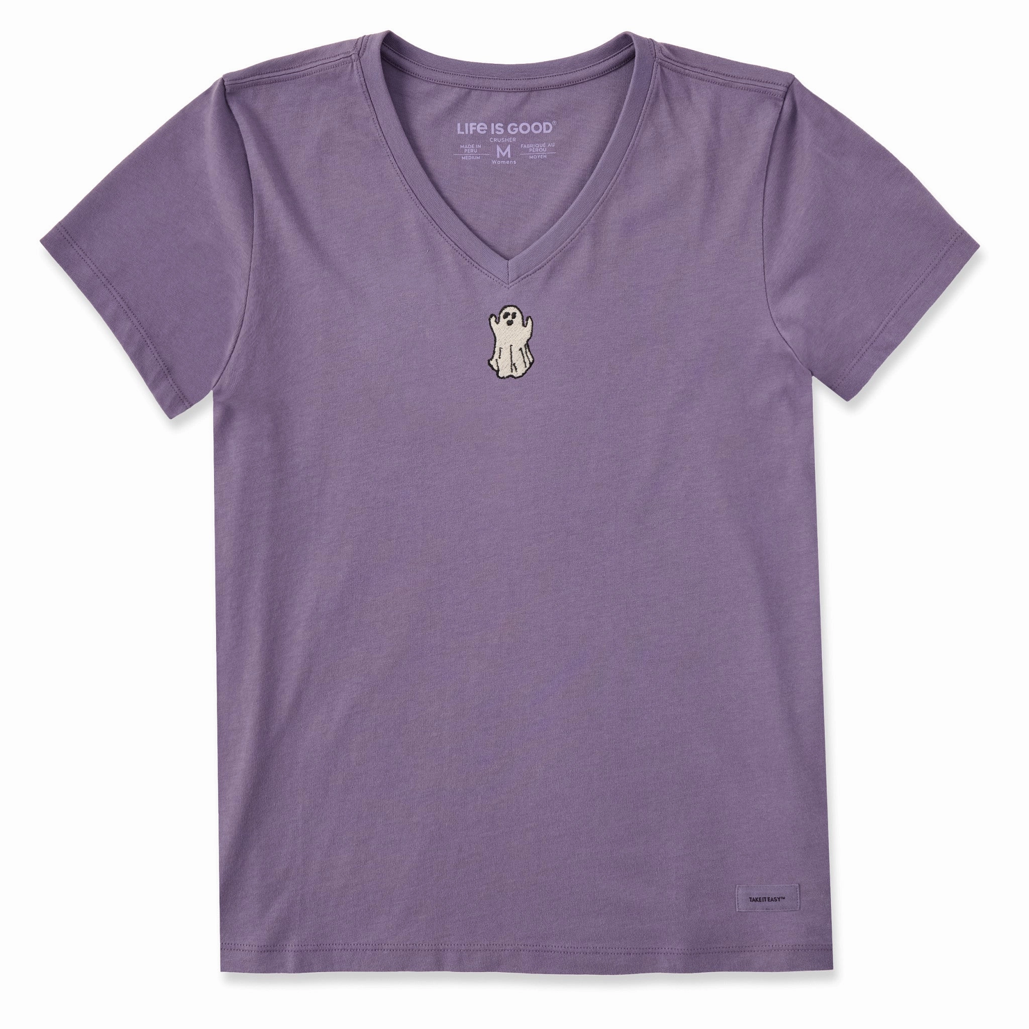 Fashion Top Women's Lil Ghost Short Sleeve Crusher Vee