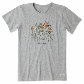 Women's Loose Fall Flowers Short Sleeve Crusher Tee Sleep