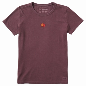 Women's Maple Leaf Short Sleeve Crusher Tee Skin Friendly Lining Versatile and Comfortable