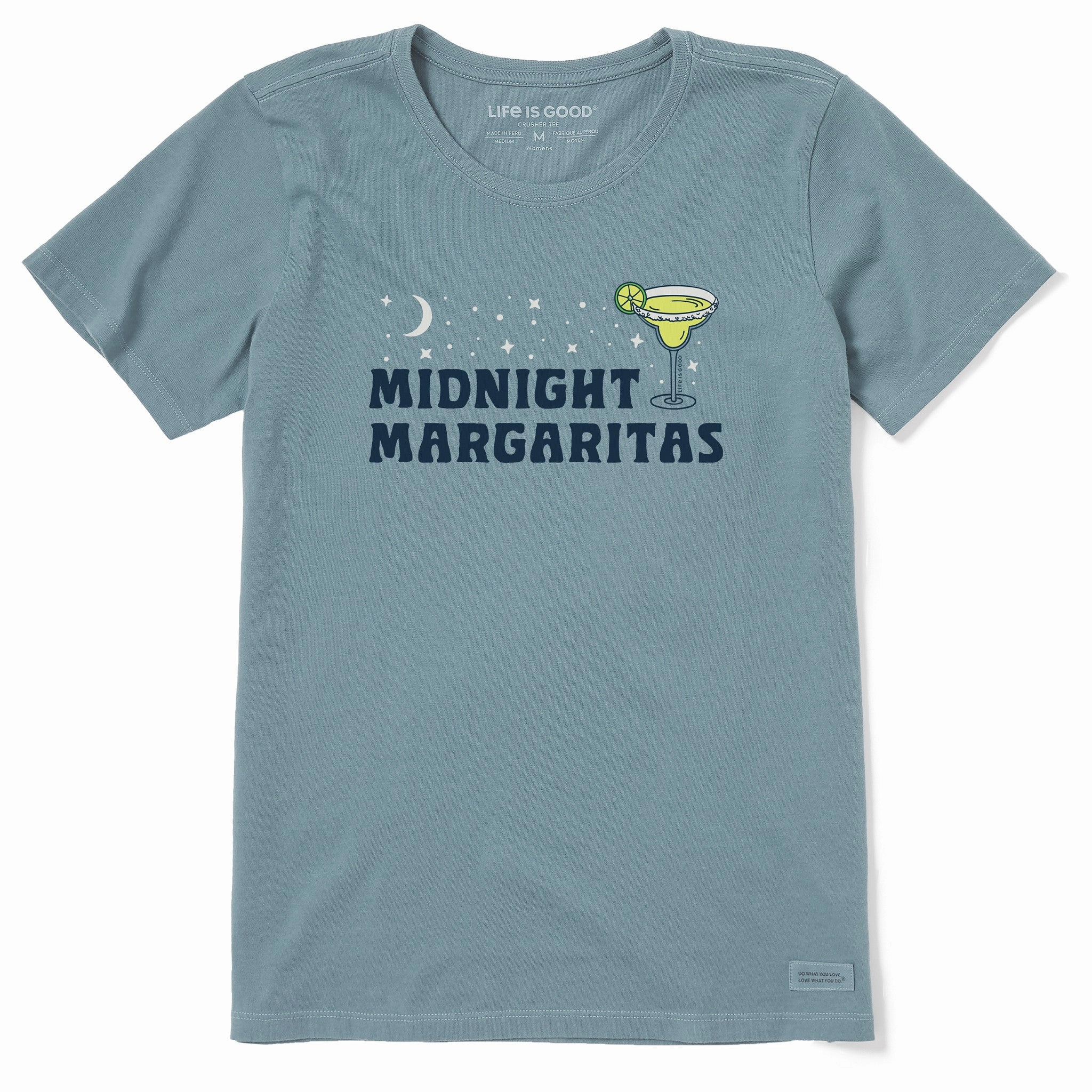 Comfortable All Day Wear Collared formality Women's Midnight Margaritas Short Sleeve Crusher Tee