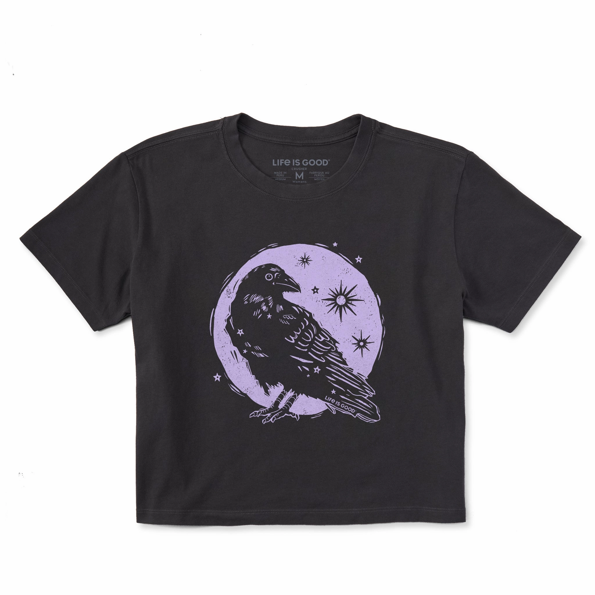 Airflow Mesh Panels Fit For All Day Women's Moonlit Crow Short Sleeve Crusher Boxy Tee