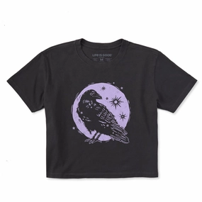 Airflow Mesh Panels Fit For All Day Women's Moonlit Crow Short Sleeve Crusher Boxy Tee