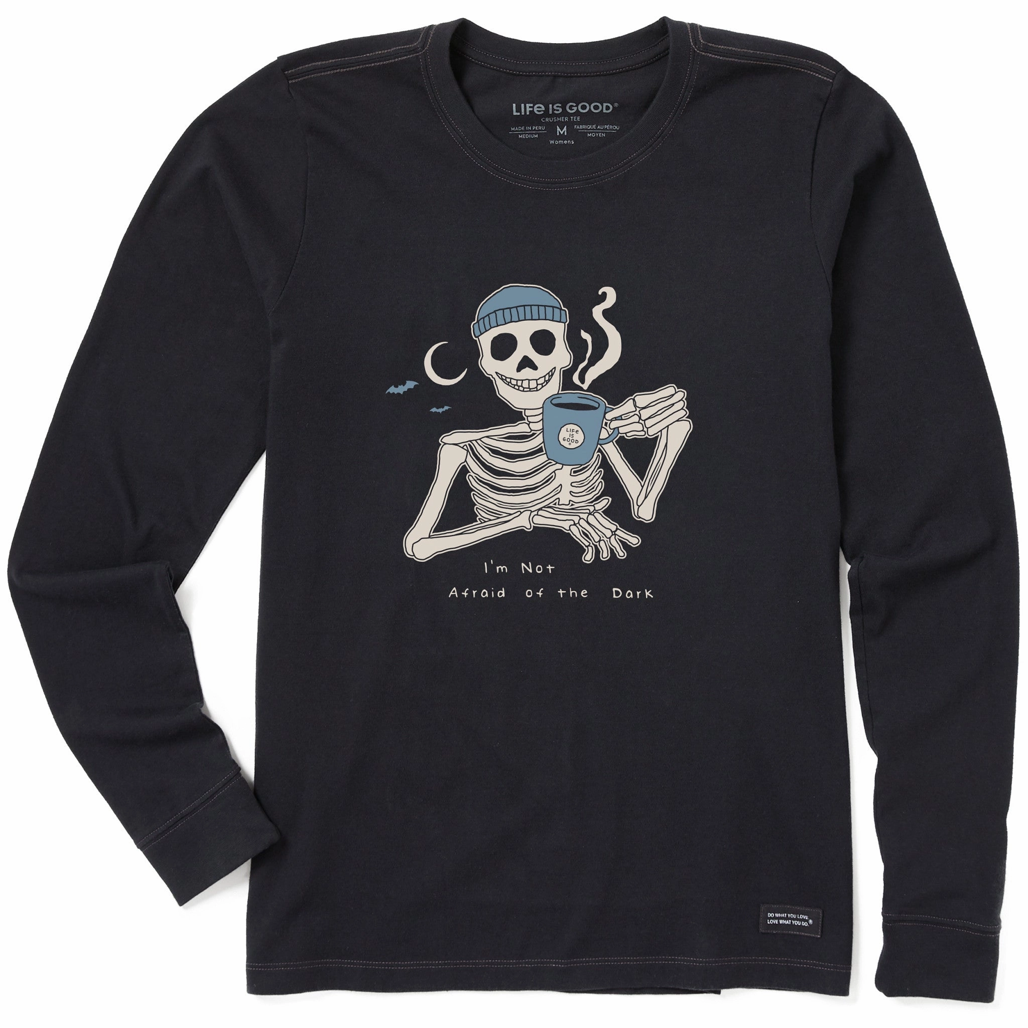 Bohemian style Women's Not Afraid Skeleton Long Sleeve Crusher Tee