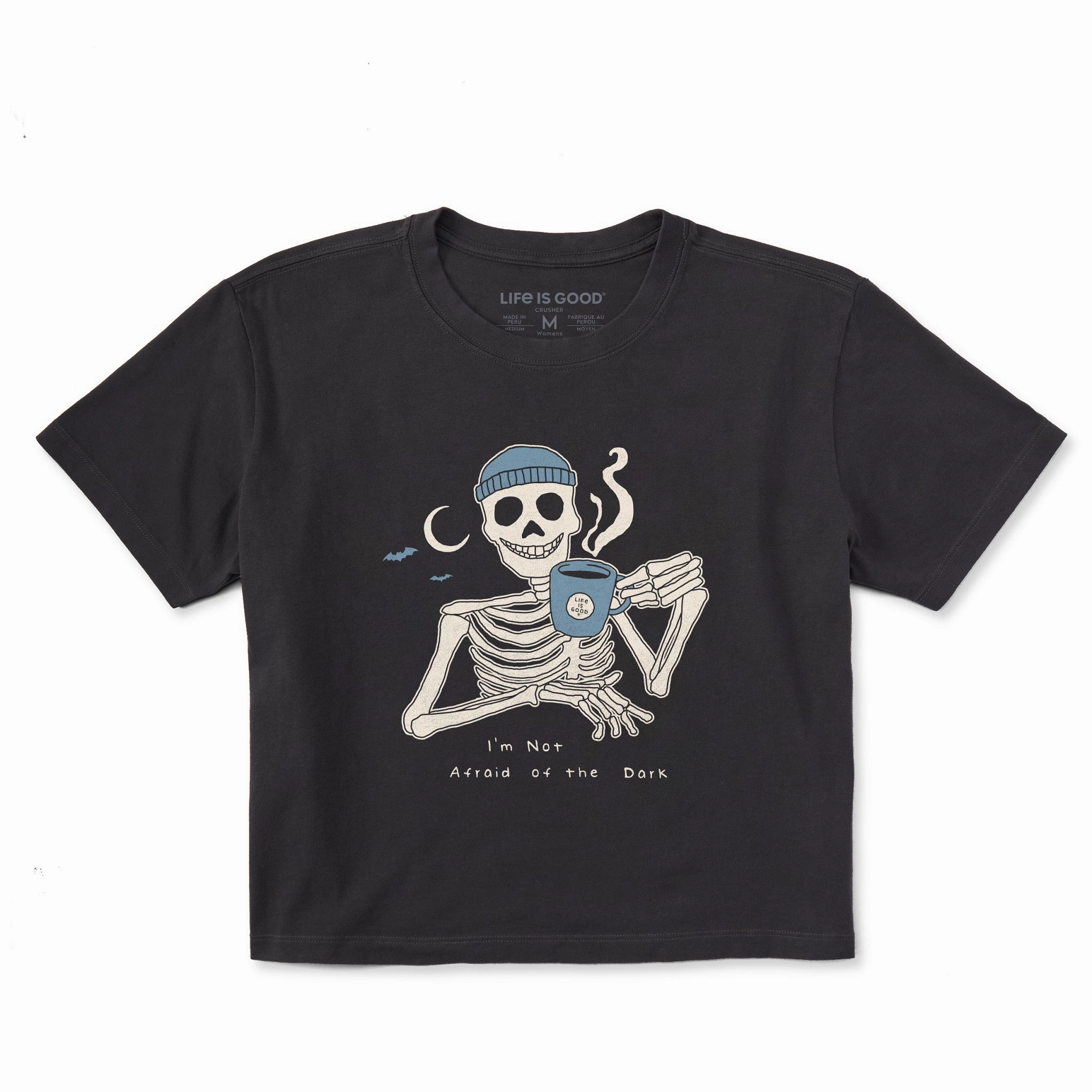 Running Speed Ethically Sourced Material Women's Not Afraid Skeleton Short Sleeve Crusher Boxy Tee